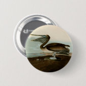 John James Audubon Brown Pelican Artwork Painting Button (Vorne & Hinten)