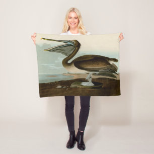 John James Audubon Brown Pelican Artwork Painting Fleecedecke