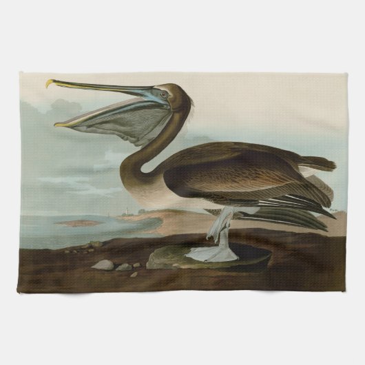 John James Audubon Brown Pelican Artwork Painting Geschirrtuch (Horizontal)