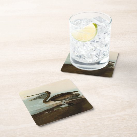 John James Audubon Brown Pelican Artwork Painting Rechteckiger Pappuntersetzer (Vor Ort)