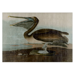 John James Audubon Brown Pelican Artwork Painting Schneidebrett