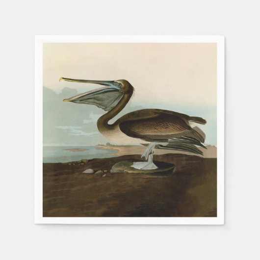 John James Audubon Brown Pelican Artwork Painting Serviette (Vorderseite)