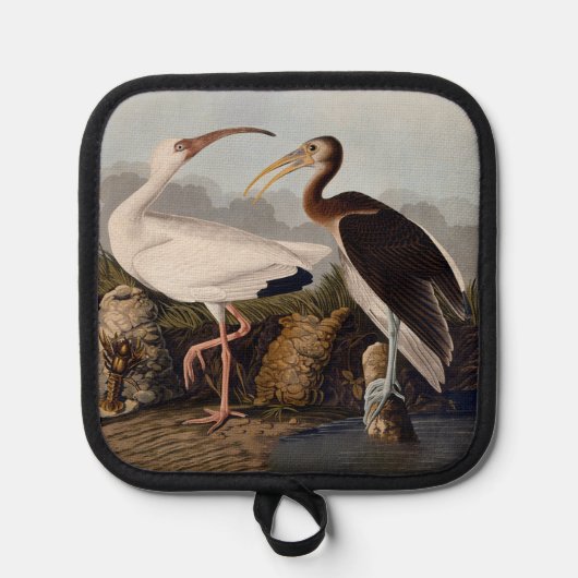 John James Audubon Weißer Ibis Vogel Druck Klassik Topflappen (Vorderseite)