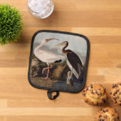 John James Audubon Weißer Ibis Vogel Druck Klassik Topflappen (Oben Unten)