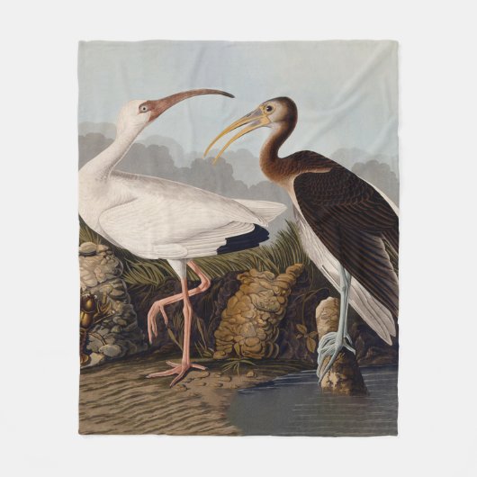 John James Audubon White Ibis Bird Print Classic Fleecedecke (Vorderseite)