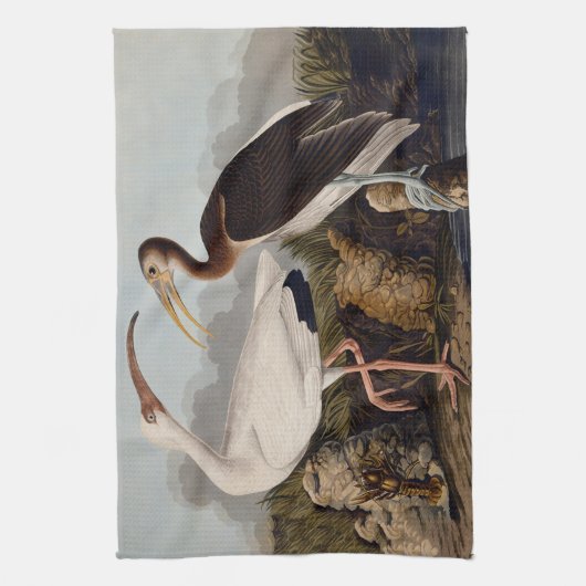 John James Audubon White Ibis Bird Print Classic Geschirrtuch (Vertikal)