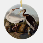 John James Audubon White Ibis Bird Print Classic Keramik Ornament (Hinten)