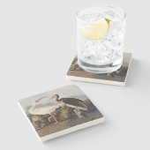 John James Audubon White Ibis Bird Print Classic Steinuntersetzer (Seitenansicht)