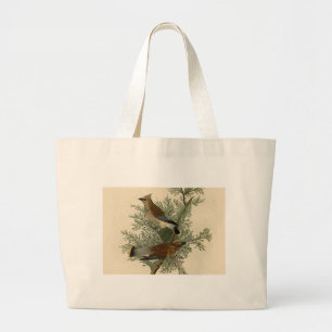 John James Audubon Zedernseidenschwanz-Vogel Druck Jumbo Stoffbeutel
