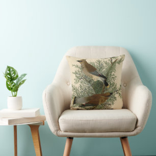 John James Audubon Zedernseidenschwanz-Vogel Druck Kissen