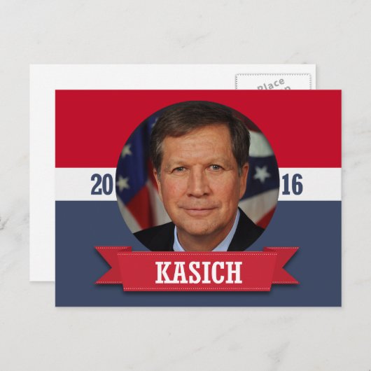 JOHN KASICH 2016 POSTKARTE (Vorne/Hinten)