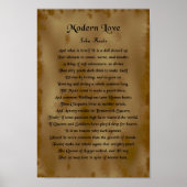John Keats, Moderne Liebe Poster (Vorne)