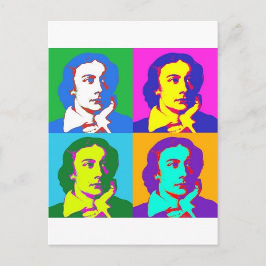 John Keats Pop Art Postkarte (Vorderseite)
