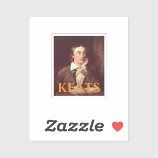 John Keats Square Sticker (Blatt)