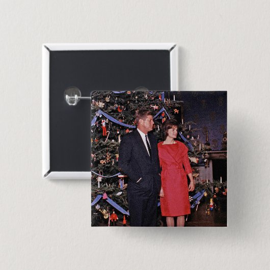 John Kennedy & Jacqueline, Präsident der Weihnacht Button (Vorne & Hinten)