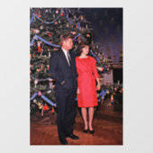 John Kennedy & Jacqueline, Präsident der Weihnacht Fensteraufkleber (Blatt)