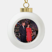 John Kennedy & Jacqueline, Präsident der Weihnacht Keramik Kugel-Ornament (Vorderseite)