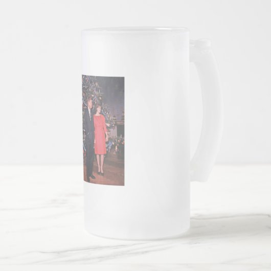 John Kennedy & Jacqueline, Präsident der Weihnacht Mattglas Bierglas (VorderseiteRechts)