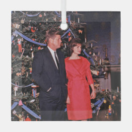 John Kennedy & Jacqueline, Präsident der Weihnacht Ornament Aus Glas