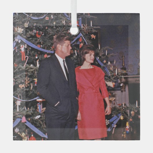 John Kennedy & Jacqueline, Präsident der Weihnacht Ornament Aus Glas (Vorderseite)