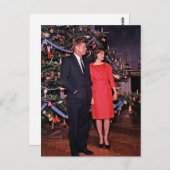 John Kennedy & Jacqueline, Präsident der Weihnacht Postkarte (Vorne/Hinten)