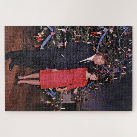 John Kennedy & Jacqueline, Präsident der Weihnacht Puzzle (Horizontal)