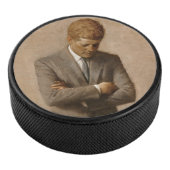 John Kennedy Portrait des Präsidenten der USA Eishockey Puck (3/4)