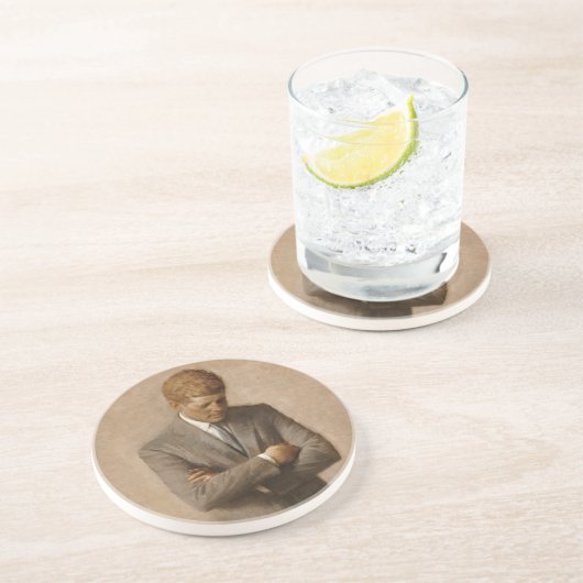 John Kennedy Portrait des Präsidenten der USA Getränkeuntersetzer (Seite)