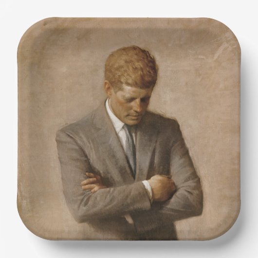 John Kennedy Portrait des Präsidenten der USA Pappteller (Vorderseite)