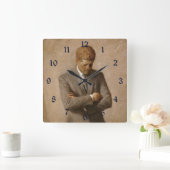 John Kennedy Portrait des Präsidenten der USA Quadratische Wanduhr (Zuhause)