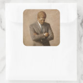 John Kennedy Portrait des Präsidenten der USA Quadratischer Aufkleber (Tasche)