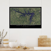 John Kerr Lake Virginia - North Carolina Satellite Poster (Küche)