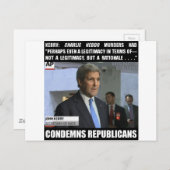John Kerry: Minister des Hasses Postkarte (Vorne/Hinten)