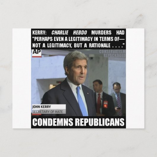 John Kerry: Minister des Hasses Postkarte (Vorderseite)