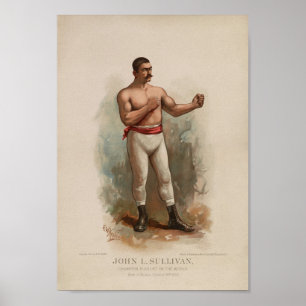 John L. Sullivan - Champion Pugilist - Farbdruck Poster