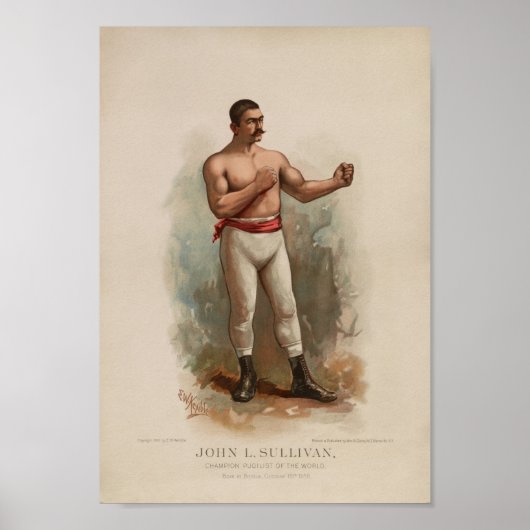 John L. Sullivan - Champion Pugilist - Farbdruck Poster (Vorne)