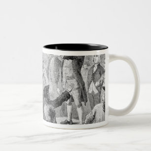 John-Lamm, das an den Söhnen der Freiheits-Sitzun Zweifarbige Tasse