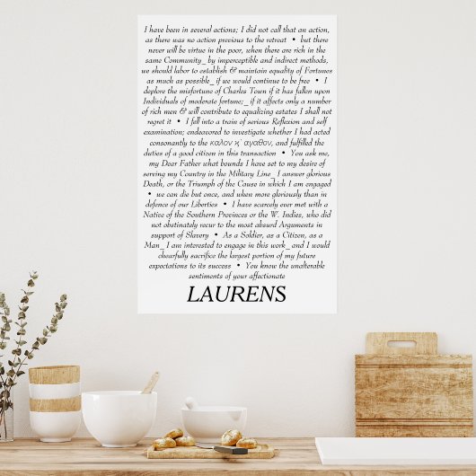 John Laurens Quotations Poster (Küche)