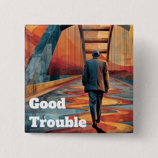 John Lewis Good Trouble Bridge Crossing Button (Vorderseite)