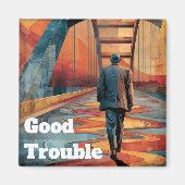 John Lewis Good Trouble Brücke Überquerung Magnet (Vorne)