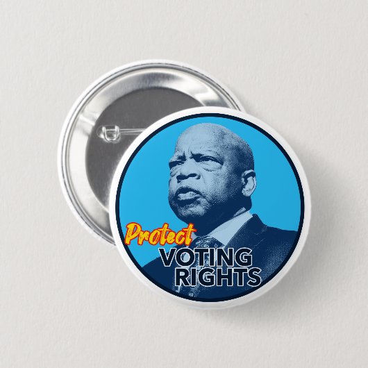 John Lewis Protect Voting Rights Sign Button (Vorne & Hinten)