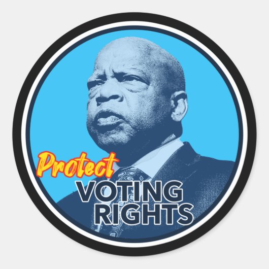 John Lewis Protect Voting Rights Sign Runder Aufkleber (Vorderseite)