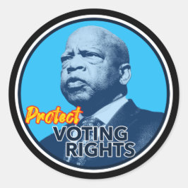 John Lewis Protect Voting Rights Sign Runder Aufkleber