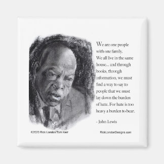 John Lewis & Zitat Schönes Porträt  Magnet