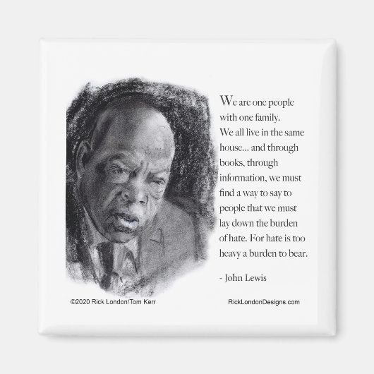 John Lewis & Zitat Schönes Porträt Magnet (Vorne)
