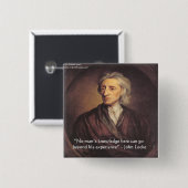 John Locke Knowledge/Experience Quote Button (Vorne & Hinten)
