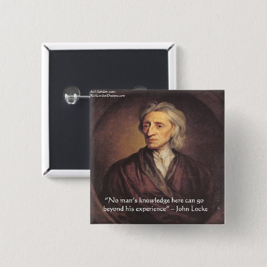 John Locke Knowledge/Experience Quote Button (Vorne & Hinten)