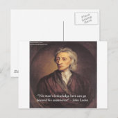 John Locke Knowledge/Experience Quote Postkarte (Vorne/Hinten)