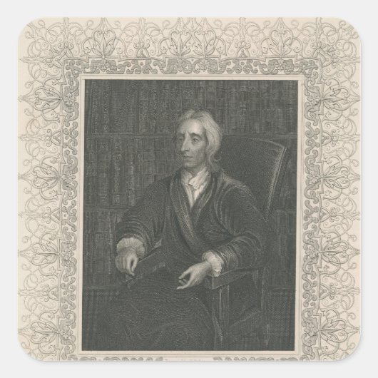 John Locke Quadratischer Aufkleber (Vorderseite)