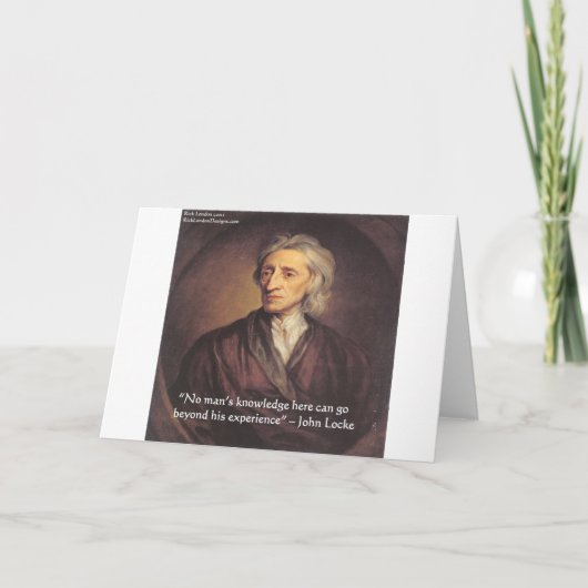 John Locke Zitat über Wissen/Erfahrung Karte (Vorderseite)